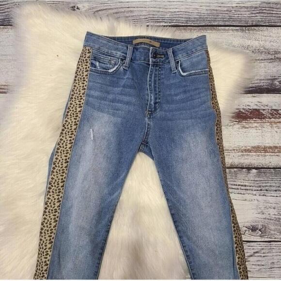 NWOT Joe's Charlie Leopard Stripe Ankle Skinny Light Wash Jeans Sz 25 - Picture 4 of 10
